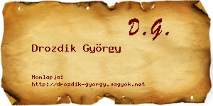 Drozdik György névjegykártya