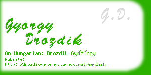 gyorgy drozdik business card